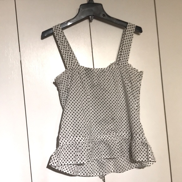 Zac & Rachael Women’s top Size S sleeveless blouse Black and White Polka dot - Picture 4 of 4